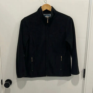 Karen Scott black fleece zip  up size small